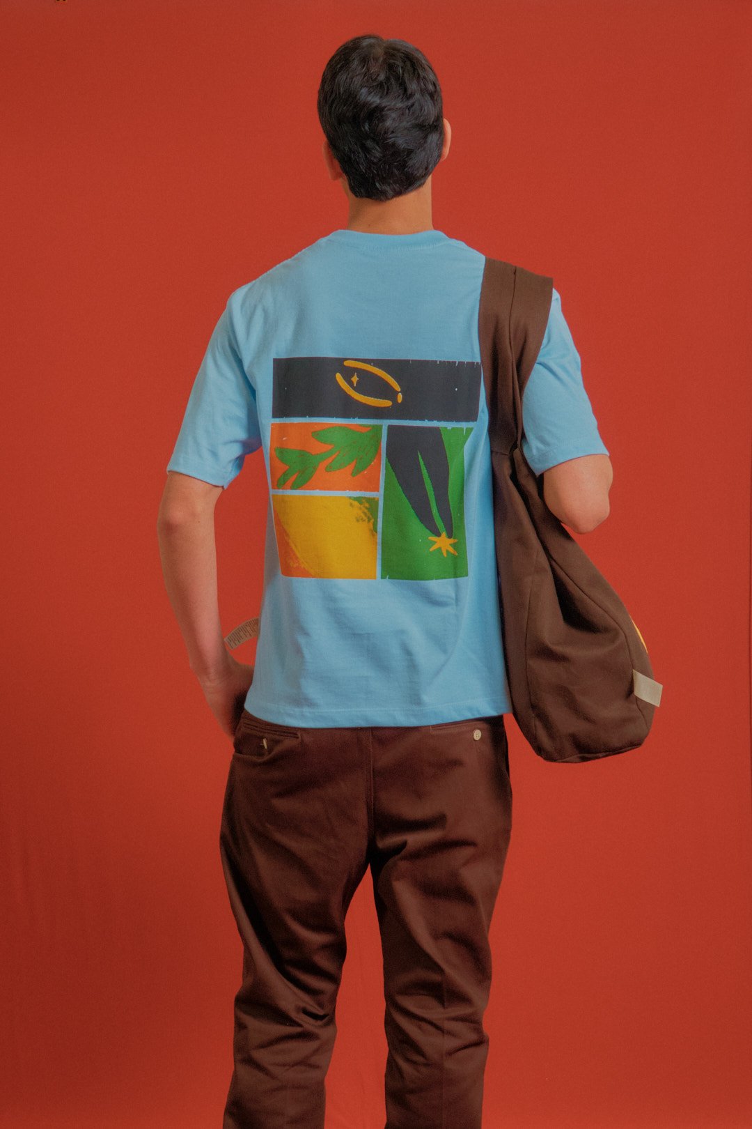 Camiseta Pico de Mango Boxy Azul