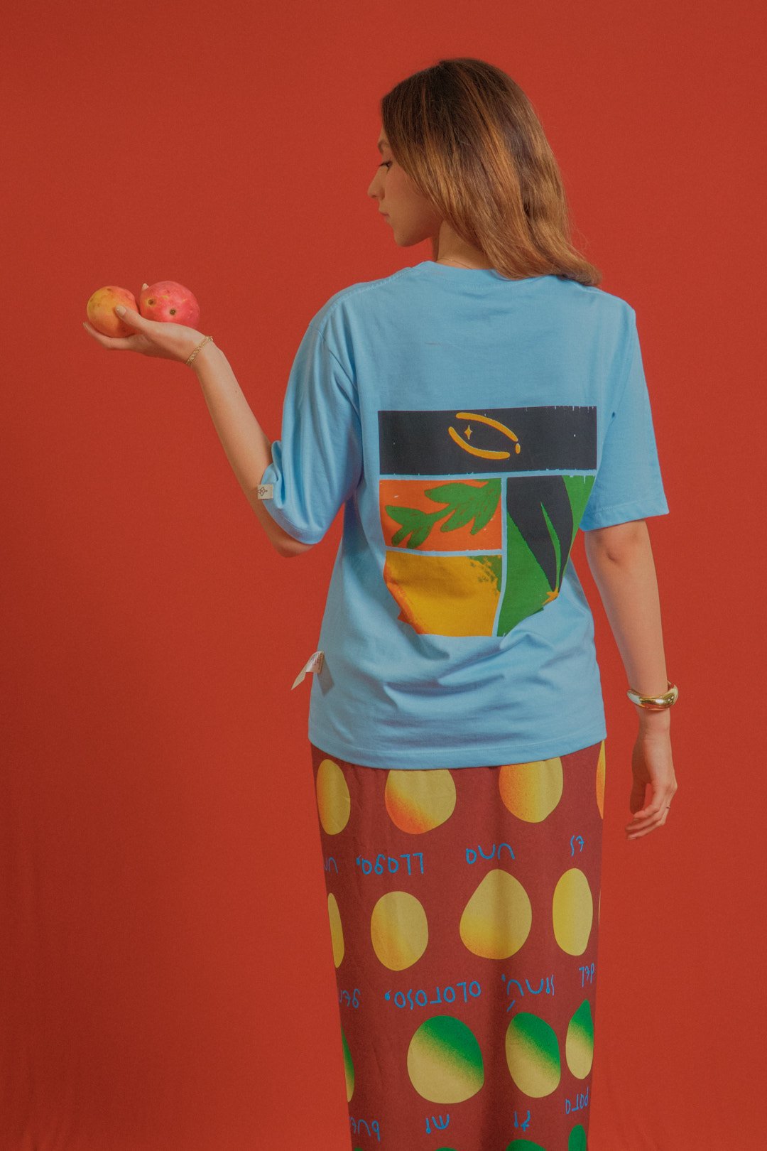 Camiseta Pico de Mango Oversize Azul